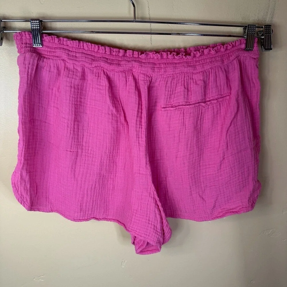Aerie XL Fuchsia Pink‎ Gauzy Pull On Comfy Shorts Travel Activewear Outdoor